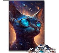 Jigsaw Puzzle 1000 Pieces Siamese Cat Unnatural Made of Wood, High-Difficulty Brain Teaser for Teenagers 50x75cm An for Christmas Or Birthdays