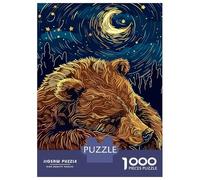 Jigsaw Puzzle 1000 Pieces Sleeping Bear Under Starry Night Puzzles for Adults Toy Wall Decor Hand Speed Race Deal As Gifts for The Whole Family 70x50cm/1000pcs