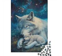 Jigsaw Puzzle 1000 Pieces Sleeping Wolf Family Puzzles 70x50cm/1000pcs Gift For Kids Challenging Creative Educational Games DIY Cardboard