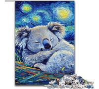 Jigsaw Puzzle 1000 Pieces Sloth Night Sky Made of Wood, Interactive Family Game, Suitable for Ages 14+ 50x75cm Brain Teaser Game for Teenagers, Perfect