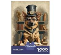 Jigsaw Puzzle 1000 Pieces Smart German Shepherd Dog Puzzles for Adults Toy Wall Decor Hand Speed Race Deal As Gifts for The Whole Family 52x38cm/1000pcs