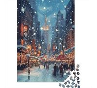 Jigsaw Puzzle 1000 Pieces Snowy City Street Puzzles 70x50cm/1000pcs Gift For Kids Challenging Creative Family Game DIY Cardboard