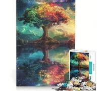 Jigsaw Puzzle 1000 Pieces Space Fantasy Landscape, Brain Teaser Game, Birthday Present, with Fully Interlocking Randomly Shaped Pieces 38x52cm