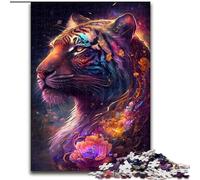 Jigsaw Puzzle 1000 Pieces Spirit Tiger Made of Wood, Interactive Family Game, Suitable for Ages 14+ 50x75cm Brain Teaser Game for Teenagers, Perfect