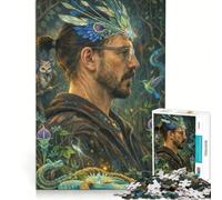 Jigsaw Puzzle 1000 Pieces Spiritual Male, Brain Teaser Game, Birthday Present, with Fully Interlocking Randomly Shaped Pieces 38x26cm