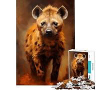 Jigsaw Puzzle 1000 Pieces Spotted Hyena Brain Intelligence Challenge Addictive Toys Impossible Game Stress Reliever Gifts Ideas (Size 38x52cm)