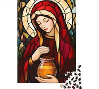 Jigsaw Puzzle 1000 Pieces Stained Glass Virgin Jigsaw 70x50cm/1000pcs Toy for Adults And Kids Stress Reliever Family Game DIY Cardboard