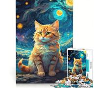 Jigsaw Puzzle 1000 Pieces Star Cat, Practical Game, Difficult Hard, Unique Gifts for Birthday And Christmas 50x75cm