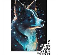 Jigsaw Puzzle 1000 Pieces Starry Night Dog Portrait Puzzles 52x38cm/1000pcs Gift For Kids Stress Reliever Educational Games DIY Cardboard