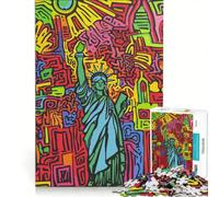 Jigsaw Puzzle 1000 Pieces Statue of Liberty Pop Art, Brain Teaser Game, Difficult Challenge, Gifts for Friends And Family 50x75cm