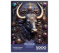 Jigsaw Puzzle 1000 Pieces Steampunk Mighty Bull Jigsaws for Adults Brain Teaser Game Improve Memory Deal As Gifts for The Whole Family 52x38cm/1000pcs