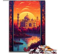 Jigsaw Puzzle 1000 Pieces Sunset over The City with Trees Puzzle Made of cardboard,Brain Teaser Game, Interactive Family Game, Suitable for Ages 并不想+ 1000pcs(26x38cm)