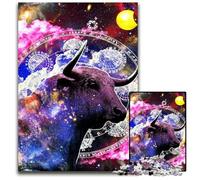 Jigsaw Puzzle 1000 Pieces Taurus Zodiac Wall Art Puzzles for Adults Perfect for Family Fun on Christmas, Thanksgiving, Birthdays & Easter 50x75CM/19.68x29.52inch