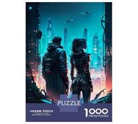 Jigsaw Puzzle 1000 Pieces Techno Couple Future City Jigsaws for Adults Brain Teaser Game Improve Memory Deal As Gifts for The Whole Family 70x50cm/1000pcs