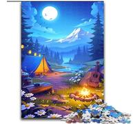 Jigsaw Puzzle 1000 Pieces Tents Under The Night Sky Jigsaw Made of Wood,Challenging Brain Teaser for Teenagers, Perfect for Home Decor Or Gift 1000pcs(50x75cm)