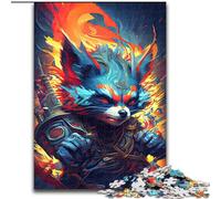 Jigsaw Puzzle 1000 Pieces The Angry Powerful Raccoon Wooden Jigsaw Puzzles for Adults size 50x75cm Birthday Gift Idea, Challenging Brain Teaser Game