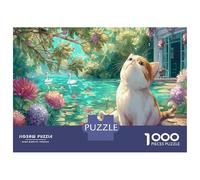Jigsaw Puzzle 1000 Pieces The Cat Beside The Lake Educational Games Pet Home Decoration Great Gift Adults 70x50cm/1000pcs