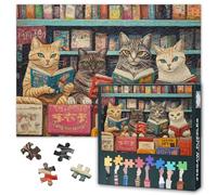 Jigsaw Puzzle 1000 Pieces - The Cat in the Library - 70 x 50cm Finished Size, High Definition Vibrant Print, Educational Brain Training Game for Adults & Teens, Includes Fold-out Poster