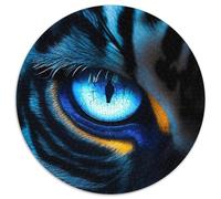 Jigsaw Puzzle 1000 Pieces The Eyes of A Tiger Round Paper Jigsaw Puzzles Challenging Brain Teaser for Teenagers,Family Fun,DIY Home Decor Gift 67.5x67.5 cm