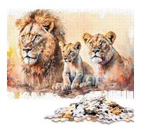 Jigsaw Puzzle 1000 Pieces The Family of Lions Square Puzzles for Adults And Wooden Puzzles Home Decoration Puzzle Toys 1000pcs (75x50cm)