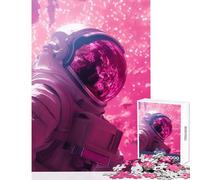 Jigsaw Puzzle 1000 Pieces The Pink Astronaut Adult Jigsaw Puzzles Difficult Challenge Wishlist with Santa Claus Gifts for Friends And Family (38x26cm)