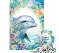 Jigsaw Puzzle 1000 Pieces The Wisdom of The Dolphins Brain Intelligence Challenge Addictive Toys Impossible Game Stress Reliever Gifts Ideas (Size 38x26cm)