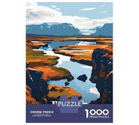 Jigsaw Puzzle 1000 Pieces Thingvellir National Park Iceland Landscape Adult Jigsaw Puzzle Brain Teaser Game Staycation Kill Time Deal As Gifts for The Whole Family 38x26cm/1000pcs