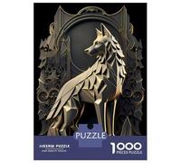 Jigsaw Puzzle 1000 Pieces Throne Of The Golden Wolf Jigsaws for Adults Brain Teaser Game Improve Memory Deal As Gifts for The Whole Family 38x26cm/1000pcs