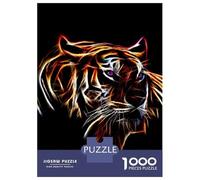 Jigsaw Puzzle 1000 Pieces Tiger Fractal Jigsaws for Adults Brain Teaser Game Improve Memory Deal As Gifts for The Whole Family 52x38cm/1000pcs