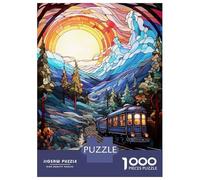 Jigsaw Puzzle 1000 Pieces Train with Sunset Puzzles for Adults Toy Wall Decor Hand Speed Race Deal As Gifts for The Whole Family 70x50cm/1000pcs