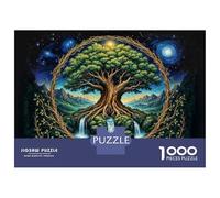 Jigsaw Puzzle 1000 Pieces Tree of Life Wall Art Adult Jigsaw Puzzle Brain Teaser Game Staycation Kill Time Deal As Gifts for The Whole Family 52x38cm/1000pcs