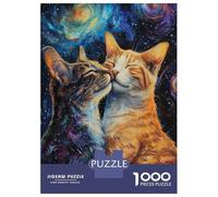 Jigsaw Puzzle 1000 Pieces Two Cats In Love Together Jigsaws for Adults Brain Teaser Game Improve Memory Deal As Gifts for The Whole Family 70x50cm/1000pcs