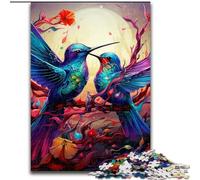 Jigsaw Puzzle 1000 Pieces Two Colorful Hummingbirds Challenging Puzzles 50x75cm Intricate Design for Teenagers, DIY Decor, And Brain-Boosting Fun