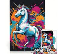 Jigsaw Puzzle 1000 Pieces Unicorn Coloring Educational Games Decompressing Intellectual Suitable for Desktop Decoration 50x75cm