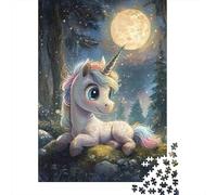 Jigsaw Puzzle 1000 Pieces Unicorn in Moonlight Puzzles 52x38cm/1000pcs Toy for Adults And Kids Challenging Creative Educational Games DIY Cardboard