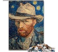 Jigsaw Puzzle 1000 Pieces Van Gogh Night Sky Made of Wood, High-Difficulty Brain Teaser for Teenagers size 50X75CM An for Christmas Or Birthdays