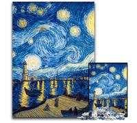 Jigsaw Puzzle 1000 Pieces Van Gogh Night Sky Wooden Puzzles Decompressing Intellectual Educational Toy Good Gift for Adults Teenagers 50X75CM
