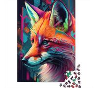 Jigsaw Puzzle 1000 Pieces Vibrant Fox Portrait Jigsaw 52x38cm/1000pcs Gift For Kids Stress Reliever Educational Games DIY Cardboard