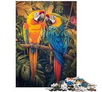 Jigsaw Puzzle 1000 Pieces Vibrant Parrots in Jungle- Jigsaw Puzzles for Adults Hand Speed Race Difficult And Challenge for Is Ideal As A Gifts (75x50cm/1000pcs)
