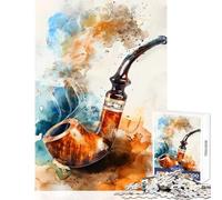 Jigsaw Puzzle 1000 Pieces Vibrant Smoking Pipe Educational Toy Great Gift for Games Family Game with Matching Poster And Trivia Sheet Size 38x26cm