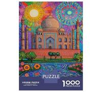 Jigsaw Puzzle 1000 Pieces Vibrant Taj Mahal Artwork Puzzles for Adults Toy Wall Decor Hand Speed Race Deal As Gifts for The Whole Family 38x26cm/1000pcs