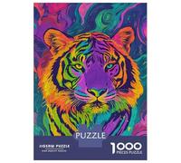 Jigsaw Puzzle 1000 Pieces Vibrant Tiger Art -5 Puzzles for Adults Toy Wall Decor Hand Speed Race Deal As Gifts for The Whole Family 38x26cm/1000pcs