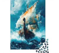 Jigsaw Puzzle 1000 Pieces Viking Ship Sailing Jigsaw 70x50cm/1000pcs Gift For Kids Challenging Creative Educational Games DIY Cardboard