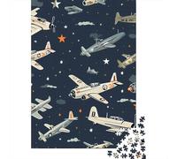 Jigsaw Puzzle 1000 Pieces Vintage Planes Sky-retro Aviation Design Puzzles 38x26cm/1000pcs Gift For Kids Stress Reliever Family Game DIY Cardboard
