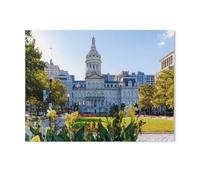 Jigsaw Puzzle 1000 Pieces ，War Memorial Plaza and Baltimore City Hall in Downtown Baltimore, Maryland, USA，Teens Boys Girls Puzzles Difficult Thick Sturdy Pieces Challenging Puzzle （50x70cm）-Y56