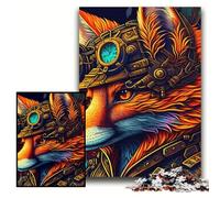 Jigsaw Puzzle 1000 Pieces Warrior Fox Jigsaws 1000 Pieces for Adults Family Interactive Game, DIY Home Decor Brain Challenge Gift Size 50x75cm
