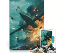 Jigsaw Puzzle 1000 Pieces Wartime Aerial Attack Educational Games Decompressing Intellectual Suitable for Desktop Decoration 50x75cm