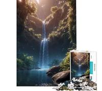 Jigsaw Puzzle 1000 Pieces Waterfall And Fireflies Brain Intelligence Challenge Addictive Toys Impossible Game Stress Reliever Gifts Ideas (Size 75x50cm)