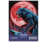 Jigsaw Puzzle 1000 Pieces Werewolf Howling at The Blood Moon Puzzles for Adults Toy Wall Decor Hand Speed Race Deal As Gifts for The Whole Family 70x50cm/1000pcs