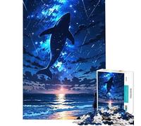 Jigsaw Puzzle 1000 Pieces Whale Night Sky Challenging To Complete But Fun And Humorous Toy Wall Decor for And 14 Years And over (38x26cm)